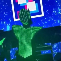 Combinaison de danse programmable à LED RGB pour toute la silhouette, avec masque LED, DMX512, pour spectacle de groupe sur scène