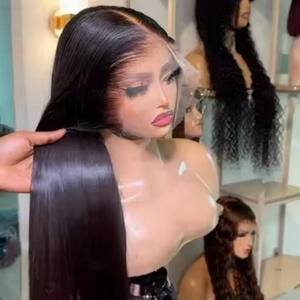Perruque frontale en dentelle suisse transparente en cheveux humains, vente en gros, perruque en cheveux humains vierges bruts vietnamiens, perruque frontale en dentelle HD sans colle - Product Image 1
