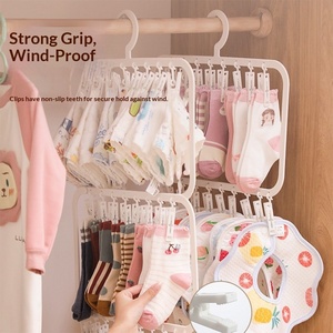Baby Hanger Household Wardrobe Seamless Storage Hosiery <strong>Clip</strong> Multi-functional Hanger Multi-<strong>clip</strong> <strong>Plastic</strong> Drying <strong>Clip</strong> Modern - Product Image 4