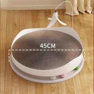 新しい耐久性のある非研磨性エコフレンドリーな段ボール製猫用爪とぎボード-3-in-1オールインワン猫用おもちゃ＆ベッドキャットプレイ - Product Image 5