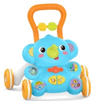 Bao Han Nouveauté Trotteur Bébé 2-en-1 avec Jouets Éléphant, Bonne Poussette Musicale et Lumineuse, Trotteur Éducatif pour Bébé