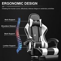 Plus d'avis Bureau d'ordinateur ergonomique personnalisé de style moderne Chaise de jeu confortable en cuir réglable ergonomique pour le jeu