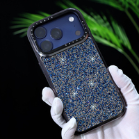 Étui de téléphone pour femme en silicone TPU de style Ins avec placage de cristal de luxe, brillant et scintillant, pour iPhone 15 14 13 12 11 Plus, protection anti-chute