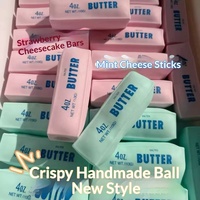 HARDWORK Butter Squishy Stress Toy Stick Toy Plastic Cube Pattern Slow Rising Soft Squeeze Toy for Adults Stress Relief