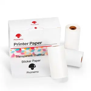 Phomemo M02 Mini Printer Bluetooth Thermal Photo Printer 53mm*3.5M Transparent Sticker Paper