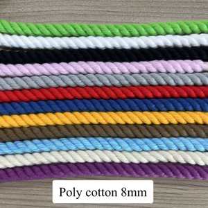 Lacci delle scarpe attorcigliati in cotone colorato di pizzo rotondo rotondo in poliestere da <span class=keywords><strong>8mm</strong></span> con punte trasparenti per scarpe schiacciate - Product Image 3