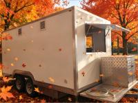 Remolque Móvil para Postres Totalmente Equipado con Máquina de Café de Doble Cabezal y Horno Comercial para Waffles, Ideal para Festivales y Eventos
