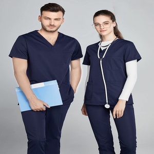 Bộ đồ y tế bằng vải cotton + quần ống thẳng, đồng phục bệnh viện, vải kháng khuẩn, đồng phục thú y, nha khoa, phẫu thuật - Product Image 4