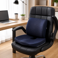 Ensemble de coussins de soutien lombaire en mousse à mémoire de forme de qualité supérieure avec coussin de siège en forme de U pour chaise de bureau, siège de voiture et fauteuil roulant
