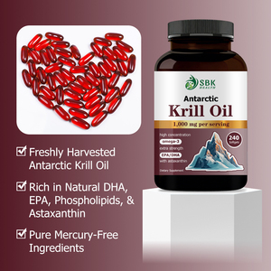 Huile de Krill Certifiée Halal en Gros, Capsules Molles d'Huile de Krill Pure, Favorisent la Santé Osseuse, Oméga 3 Antarktique en Capsules Souples - Product Image 3