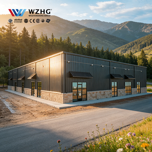 โกดังโครงสร้างเหล็กทนลม  สำเร็จรูป ป้องกันพายุเฮอริเคน  ผิวเคลือบกัลวาไนซ์ อายุการใช้งาน 50 ปี โรงงานอุตสาหกรรม - Product Image 1