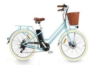 Gran oferta <span class=keywords><strong>de</strong></span> bicicleta híbrida eléctrica para adultos <span class=keywords><strong>de</strong></span> 26 pulgadas con cesta delantera <span class=keywords><strong>Shimano</strong></span> Derailleur Electronic Smart Type para City Commute - Product Image 5