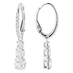 E4004 Orecchini in oro bianco con diamanti, taglio rotondo brillante, colore D naturale, gioielli classici da sposa da donna - Product Image 6