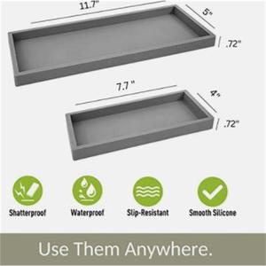 Plateau de rangement en silicone LHX, plateau d'organisation multifonctionnel pour le bureau, la salle de bain, l'évier de cuisine, pour les zones humides ou sèches - Product Image 4