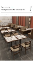 Combinaison Table-Chaise Commerciale Personnalisée en Bois Massif Écologique avec Cadre Métallique Garantie 5 Ans pour Cafés et Restaurants de Nouilles