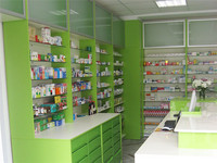 Comptoir de caisse de magasin de santé naturelle, bureau de réception médicale, comptoir de magasin médical moderne, design d'intérieur