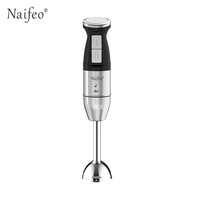 Mixeur Plongeant Électrique en Acier Inoxydable pour Usage Domestique, Commande par Bouton Poussoir, Prise EU, Contenant en Plastique pour Broyer