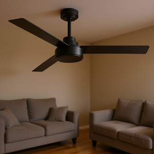 Ventilador de Techo de 52 Pulgadas con 3 Aspas, Motor DC, Flujo de Aire Reversible, con Luz, Color Negro, para Sala de Estar - Product Image 2