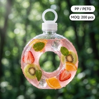 Bouteille d'eau en forme de donut PP PETG 500ml Réutilisable Incassable Résistance aux hautes températures Articles de boisson Personnalisables Vente en gros Sans BPA
