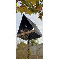 Mangeoire à oiseaux en métal JH-Mech, nouveau design triangulaire, résistante aux intempéries, écologique, attirant les oiseaux sauvages