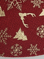 Magnifique set de table rond en jute rouge, résistant à la chaleur, écologique, 38 cm, motif flocon de neige doré, pour Noël, décoration chaleureuse, fête, table à manger