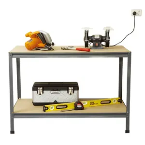 Metal Garage Workshop Work Bench Table Workstation DIY Workbench Steel Tool Storage Workbenches