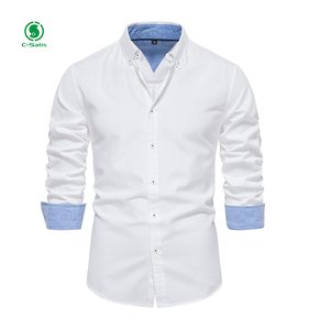 Autunno nuova <span class=keywords><strong>camicia</strong></span> Casual a maniche lunghe da <span class=keywords><strong>uomo</strong></span> blu Navy <span class=keywords><strong>Slim</strong></span>-<span class=keywords><strong>Fit</strong></span> tutto alla moda tinta unita - Product Image 3