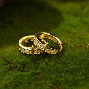 Boucles d'oreilles en cristal en acier inoxydable 316L avec placage or PVD et strass pour femmes, bijoux tendance - Product Image 3