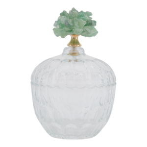 Barattolo in vetro con coperchio in pietra, vaso decorativo per soggiorno, camera da letto, elemento decorativo da tavolo - Product Image 1