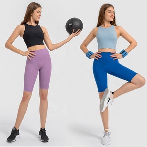 <strong>Women</strong> High Neck Sleeveless <strong>Longline</strong> Sports Tank Tops Gym Running Cropped <strong>Vest</strong> Exercise Workout Singlet - Product Image 5