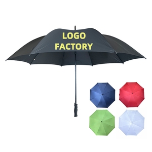 YS-7088 Factory Supply 130cm Diameter Advertising Golf Umbrella Custom Logo Windproof Fiberglass Ribs Promotional Golf Umbrella
