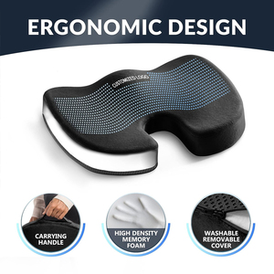 Ergonomics Cooling Gel Air-permeable U-<b>Shape</b> Large Seat Cushion Orthopedic Memory <b>Foam</b> Office Chair Pad Car Seat Cushion - Product Image 4