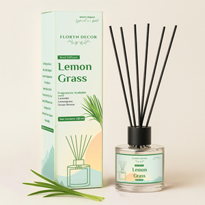 Lemongrass Reed Diffuser Gift Set with Premium Fragrance Oil Bottle and Black Reed <b>Sticks</b> Elegant Home Scent Collection - Product Image 1