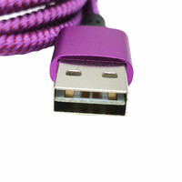 Cable USB trenzado de nailon 2.4A de carga rápida 30/28/26Awg tipo C a USB a Cable de datos de teléfono móvil de 2m para impresora escáner de código de barras