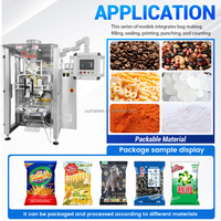 Machine d'emballage verticale automatique VFFS à contrôle PLC haute précision pour sachets de chips, sachets alimentaires, sachets stand-up et remplissage de sachets en aluminium