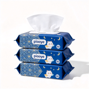 Lingettes humides pour bébé, non parfumées, bleu turquoise, motif arabe, 80 unités, hypoallergéniques, pour le soin du <span class=keywords><strong>visage</strong></span> et des mains des bébés - Product Image 1