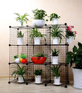 Organisateur de placard à trois niveaux, bacs de rangement empilables, grilles modulaires <span class=keywords><strong>DIY</strong></span>, étagères de rangement en fil métallique en forme de cube - Product Image 2