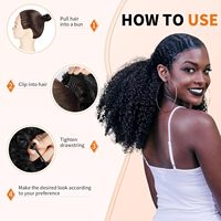 Queue de cheval bouclée afro en gros, extension de cheveux humains Remy à cordon, à enrouler, à clipser – Fournisseur de choix