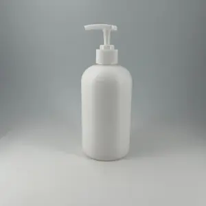500 ml hochwertige kundenspezifische kosmetische PE-Behälter runde Plastik-Shampoo-Flaschen mit 28/410 24/410 Lotionspumpe