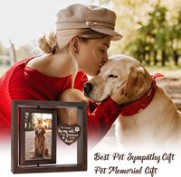 Cadeaux commémoratifs pour la perte d'un chien - Cadre photo rotatif en bois pour photo 4x6 - Cadeaux commémoratifs pour animaux de compagnie