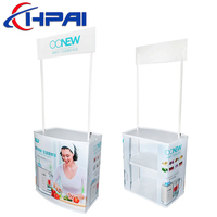 Table d'échantillonnage avec vitrine pliable, comptoir en ABS robuste, Promotion au sol, table d'échantillonnage