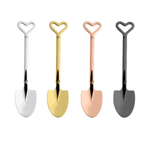 Vente en gros Mini Cuillères Or Acier Inoxydable Salade Thé Café Crème Glacée Petit Gâteau Dessert Pelle Forme Cuillère Cuchara pour Fêtes - Product Image 2