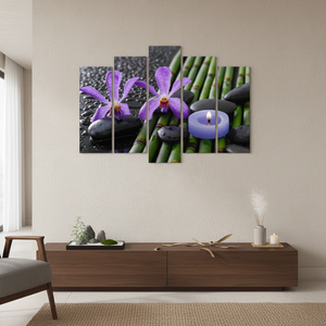 ศิลปะผนังไม้ไผ่โกรฟเซน-งานศิลปะผ้าใบพิมพ์ชุด5ผืนผ้าใบ - Product Image 3
