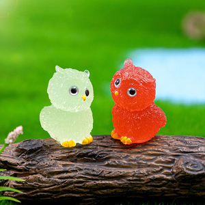 Petites hiboux en résine lumineuses qui brillent dans le noir, figurines miniatures, jouets, mini animaux en résine pour jardin, micro-paysage, pot de plantes, bonsaï - Product Image 5