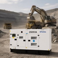 Générateur silencieux Perkins authentique série 1206 200kW 220kW 250kVA 275kVA avec capot anti-poussière/insonorisé pour villa/hôtel 50Hz