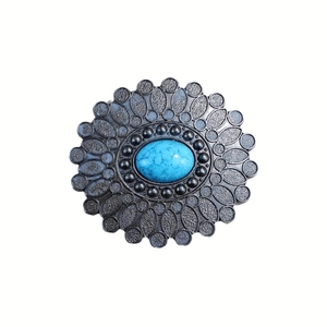 Cinturón Vintage para mujer con Turquesa para hebilla en relieve y gemas con incrustaciones de aleación grabadas inspiradas en aristócratas de la Corte antigua - Product Image 1