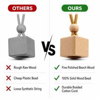 Capuchon diffuseur en bois personnalisé pour flacon de parfum de voiture à suspendre, capuchon de bouteille en bois naturel de qualité supérieure avec perle réglable