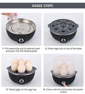 Nouveau produit : Machine à petit-déjeuner compacte pour la maison, cuiseur rapide multifonctionnel en plastique PP de qualité alimentaire, capacité 7 œufs - Product Image 6