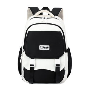 New Waterproof Nylon Contrast Color Unisex <b>Backpack</b> Korean College & High <b>School</b> Student <b>Large</b> Capacity - Product Image 2
