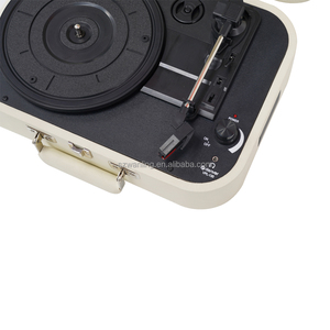 Valise USB SD portable personnalisée Tourne-disque <span class=keywords><strong>vinyle</strong></span> avec haut-parleurs intégrés Tourne-disque bleu à 3 vitesses - Product Image 4